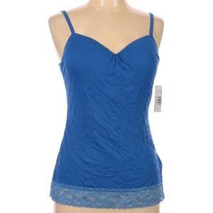 New Directions Blue Lace Trim Build In Bra Tank